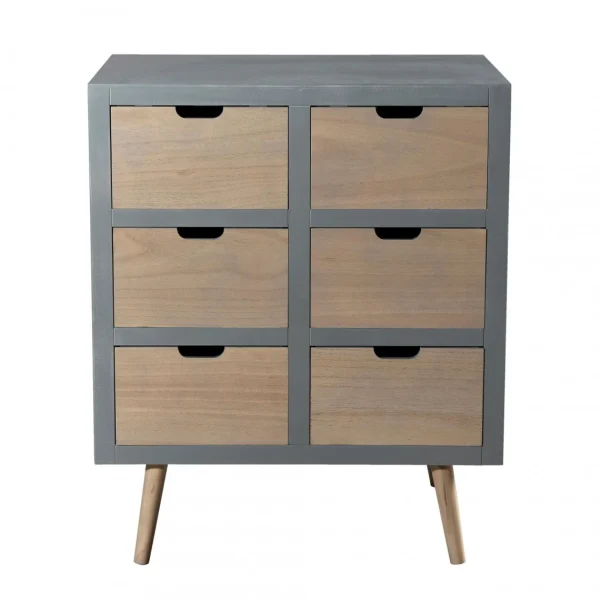 MACABANE Commode 6 Tiroirs – Gris grossiste 3