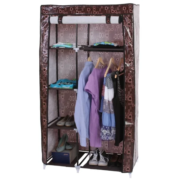 magasin Mendler Armoire Pliable, Penderie De Camping, Garde-robe En Tissu, 163x89x43cm 1