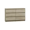 magasins pour 3xeLiving Commode DEMII Avec 6 Tiroirs En Chêne Sonoma, 120 Cm 10