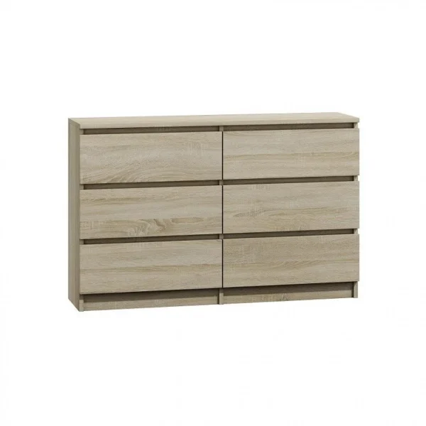 Prestation Et Rapide 3xeLiving Commode DEMII Avec 6 Tiroirs En Chêne Sonoma, 120 Cm 1