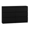 Réductions 3xeLiving Commode DEMII Avec 6 Tiroirs En Noir, 120 Cm 10