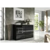 remise en ligne 3xeLiving Commode DEMII Avec 6 Tiroirs En Noir/noir Brillant, 120 Cm 17