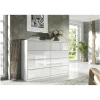 3xeLiving Commode DEMII Avec 8 Tiroirs En Blanc Brillant 120cm à prix promos 19