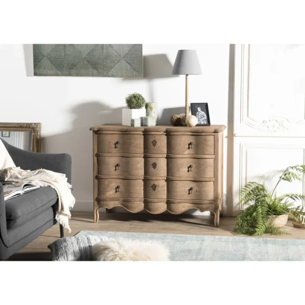 MACABANE Commode 3 Tiroirs Pin Vieilli luxe soldes 1