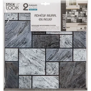 Atmosphera, Createur D’Interieur 2 Stickers Carrelage Mur – Noir Promotio de vente 6