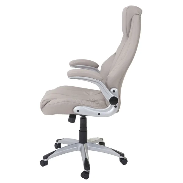 magasin en ligne france Mendler Chaise Fauteuil De Bureau HWC-A65, Chaise Pivotante, Similicuir ~ Taup… 3