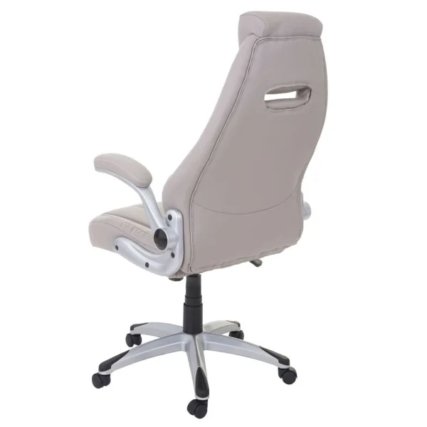 magasin en ligne france Mendler Chaise Fauteuil De Bureau HWC-A65, Chaise Pivotante, Similicuir ~ Taup… 4