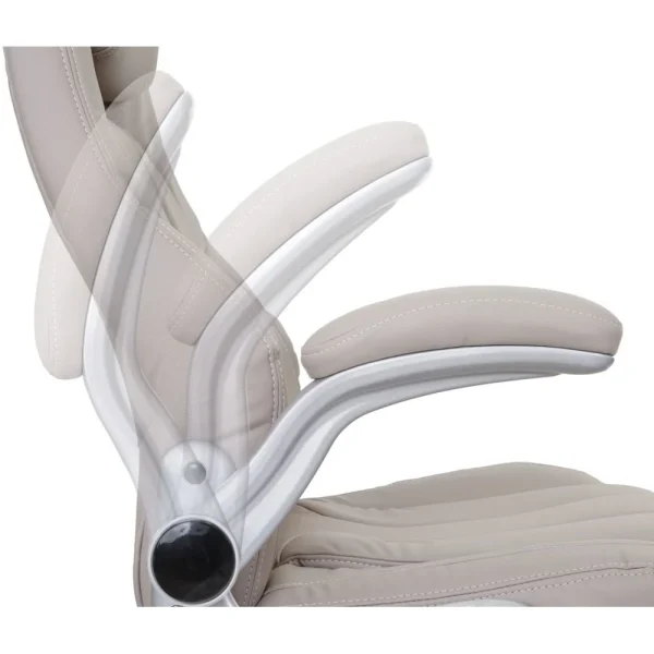 magasin en ligne france Mendler Chaise Fauteuil De Bureau HWC-A65, Chaise Pivotante, Similicuir ~ Taup… 5
