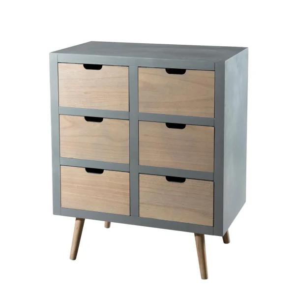 MACABANE Commode 6 Tiroirs – Gris grossiste 4