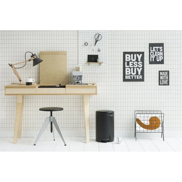 Poubelle Newicon 12 L Noir Mat, Brabantia outlet soldes 6