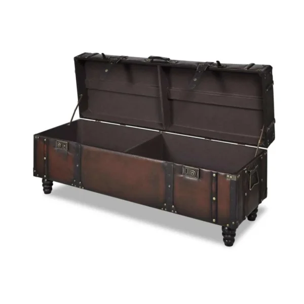 soldes VidaXL Ensemble De Bancs De Rangement 3 Pcs Marron 6