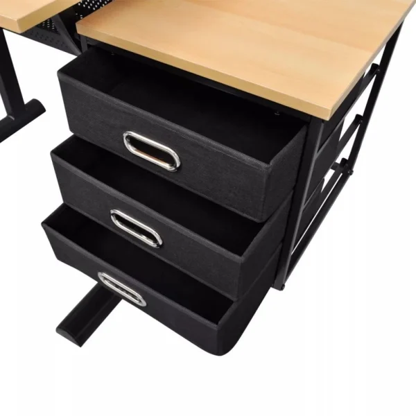 VidaXL Table à Dessin Inclinable à 3 Tiroirs Avec Tabouret marque pas cher 5