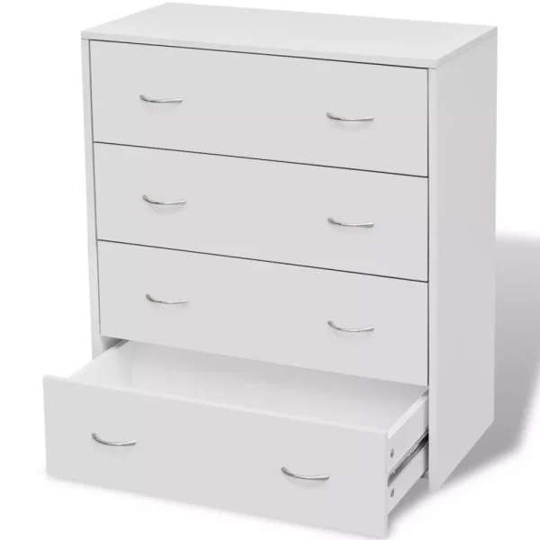 VidaXL Buffet Avec 4 Tiroirs Blanc Commode Meuble De Rangement Armoire mode pas cher 3