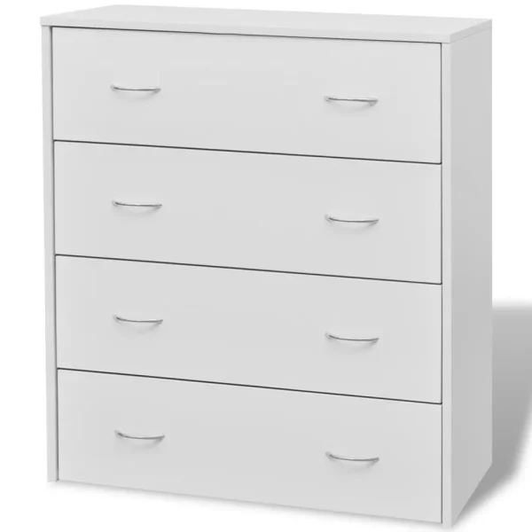 VidaXL Buffet Avec 4 Tiroirs Blanc Commode Meuble De Rangement Armoire mode pas cher 4
