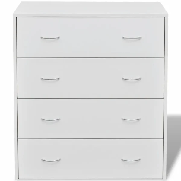 VidaXL Buffet Avec 4 Tiroirs Blanc Commode Meuble De Rangement Armoire mode pas cher 5
