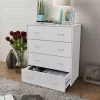 VidaXL Buffet Avec 4 Tiroirs Blanc Commode Meuble De Rangement Armoire mode pas cher 17