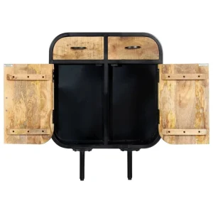 authentiques VidaXL Bois De Manguier Massif Buffet Fer Commode Armoire De Rangement… 15