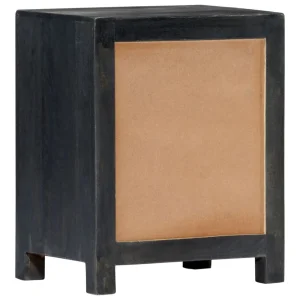 prix pas cher VidaXL Table De Chevet Sculptée à La Main Gris 40x30x50 Cm Manguier 13