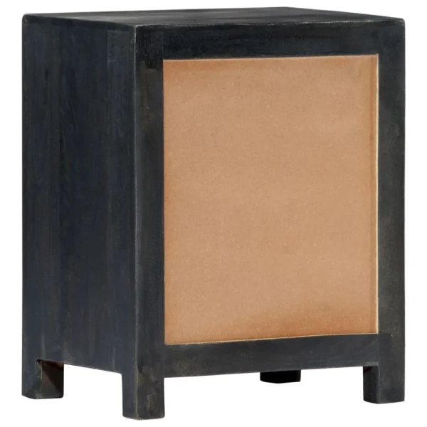 prix pas cher VidaXL Table De Chevet Sculptée à La Main Gris 40x30x50 Cm Manguier 5