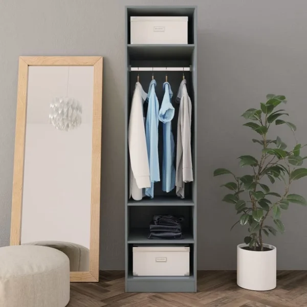 VidaXL Garde-robe Gris 50 X 50 X 200 Cm Aggloméré mode 4