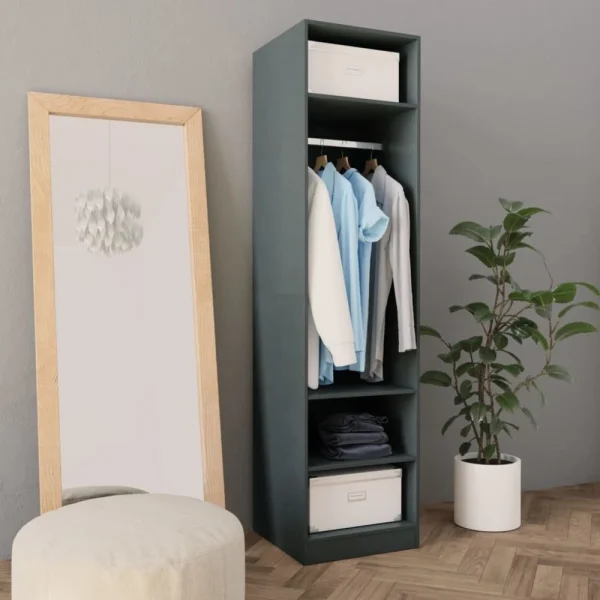 VidaXL Garde-robe Gris 50 X 50 X 200 Cm Aggloméré mode 1