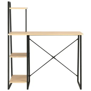 prix de gros VidaXL Bureau Avec Etagère Noir Et Chêne 102x50x117 Cm Table Ordinat… 9