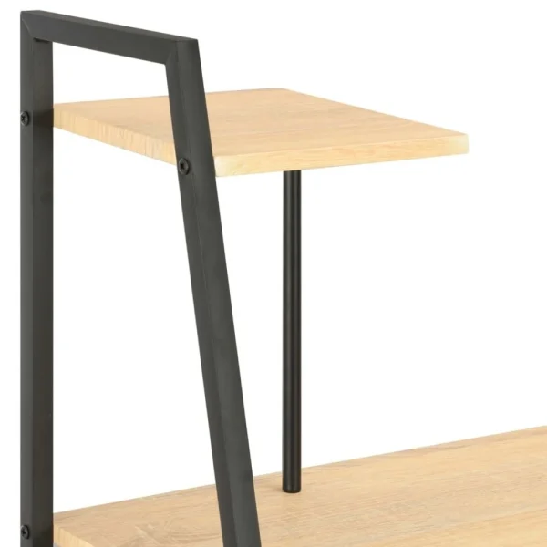 prix de gros VidaXL Bureau Avec Etagère Noir Et Chêne 102x50x117 Cm Table Ordinat… 6