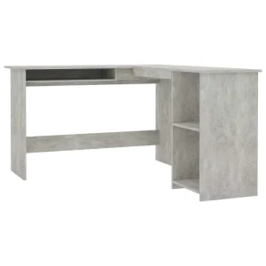VidaXL Bureau D’Angle En Forme De L Gris Béton Aggloméré Table D’Or… boutique pas cher 9