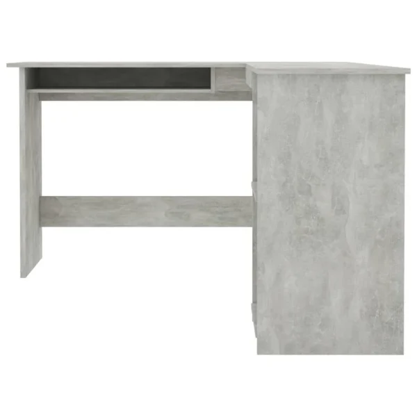 VidaXL Bureau D’Angle En Forme De L Gris Béton Aggloméré Table D’Or… boutique pas cher 5