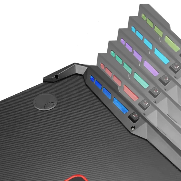 IDIMEX Bureau Gamer RUSH Avec éclairage LED, En Métal Noir Et Rouge comparez les prix 4
