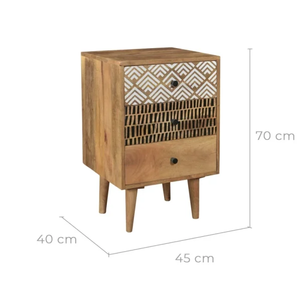 Rendez Vous Déco Table De Chevet Tali 3 Tiroirs grossiste en ligne 5