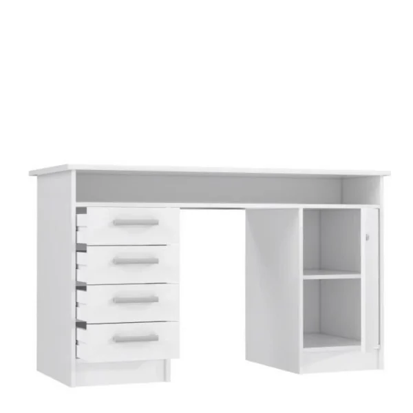 se précipiter pour acheter SANS MARQUE ALICANTE Bureau A Cles, 1 Porte, 4 Tiroirs – Decor Papier Blanc – L 12… 3