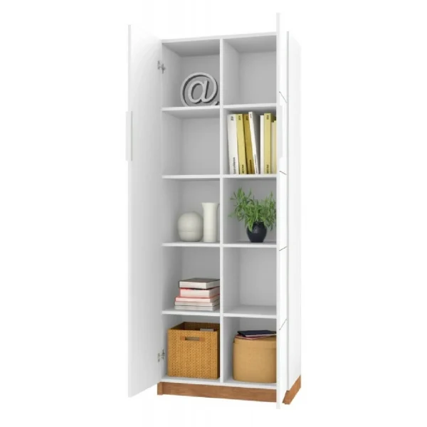 Caemmum Armoire 2 Portes Blanche Haut. 180 Cm magasin pour 3