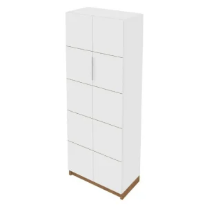 Caemmum Armoire 2 Portes Blanche Haut. 180 Cm magasin pour 13