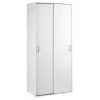 BUT Armoire 2 Portes Coulissantes L. 78 Cm SPACE Blanc à prix imbattables 8