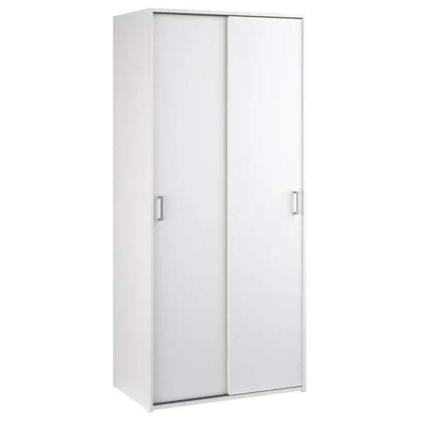 BUT Armoire 2 Portes Coulissantes L. 78 Cm SPACE Blanc à prix imbattables 1