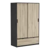 BUT Armoire 2 Portes Coulissantes L.120 Cm Imitation Chêne Kronberg Et Ar… Retour Facile et Gratuit 5