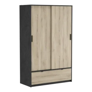 BUT Armoire 2 Portes Coulissantes L.120 Cm Imitation Chêne Kronberg Et Ar… marque pas cher en ligne 9