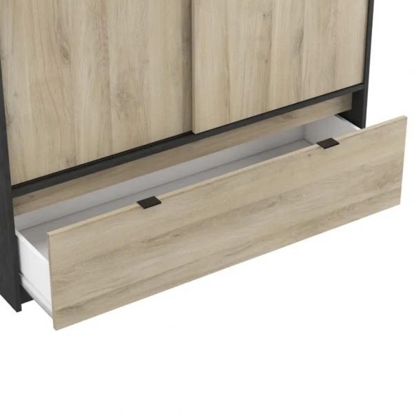 BUT Armoire 2 Portes Coulissantes L.120 Cm Imitation Chêne Kronberg Et Ar… marque pas cher en ligne 6