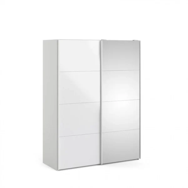 pas cher en vente BUT Armoire 2 Portes Coulissantes L.150 Cm ELEGANCE MINI Blanc Et Blanc La… 1