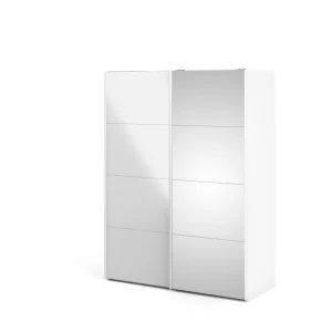 pas cher en vente BUT Armoire 2 Portes Coulissantes L.150 Cm ELEGANCE MINI Blanc Et Blanc La… 11