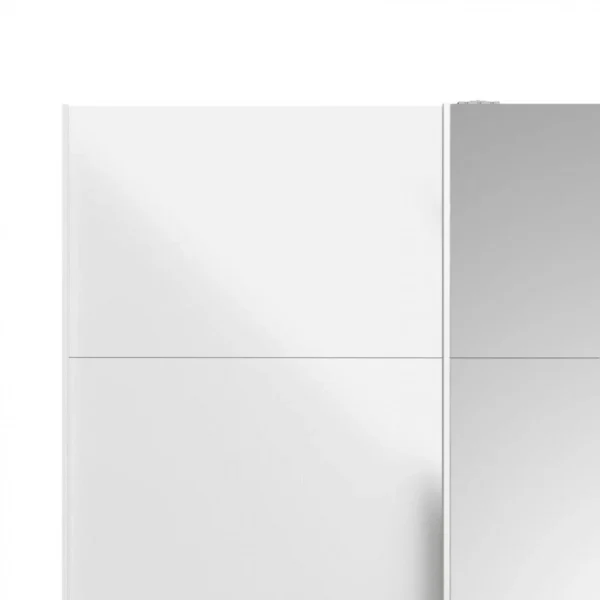 pas cher en vente BUT Armoire 2 Portes Coulissantes L.150 Cm ELEGANCE MINI Blanc Et Blanc La… 6