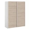 BUT Armoire 2 Portes Coulissantes L.150 Cm ELEGANCE MINI Blanc Et Imitatio… achat pas cher 17
