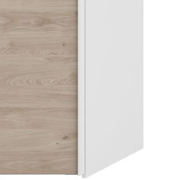 BUT Armoire 2 Portes Coulissantes L.150 Cm ELEGANCE MINI Blanc Et Imitatio… à prix imbattables 5