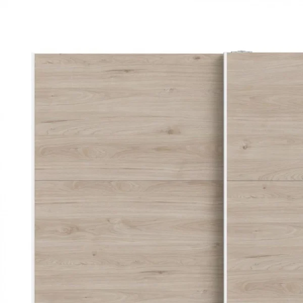 BUT Armoire 2 Portes Coulissantes L.150 Cm ELEGANCE MINI Blanc Et Imitatio… à prix imbattables 6