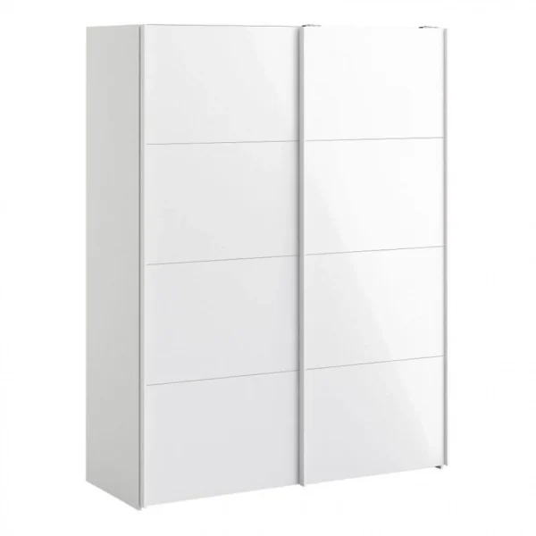 achetez BUT Armoire 2 Portes Coulissantes L.150 Cm ELEGANCE MINI Blanc Laqué 1