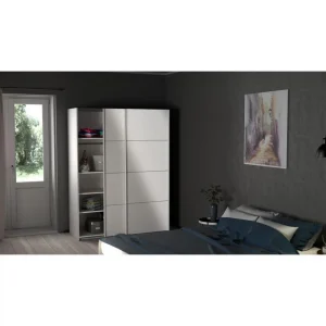 achetez BUT Armoire 2 Portes Coulissantes L.150 Cm ELEGANCE MINI Blanc Laqué 9