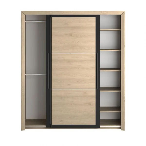 Pas Cher soldes France BUT Armoire 2 Portes Coulissantes L.191 Cm BRUGGES Imitation Châtaignier … 6