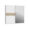 pas cher en ligne Tbs Armoire 2 Portes Coulissantes + Miroir – Décor Blanc Et Sonoma – L 22… 14