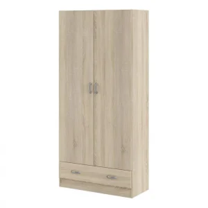bas prix BUT Armoire 2 Portes L.80 Cm SPACE Imitation Chêne 11